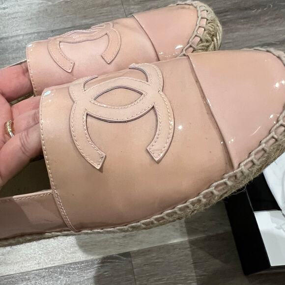 Chanel Pale Pink Nude Espadrilles Size 37 - Picture 4 of 11